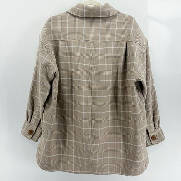 Moussy Tan Plaid Chore Shirt Jacket Oversized - Picture 2 of 7